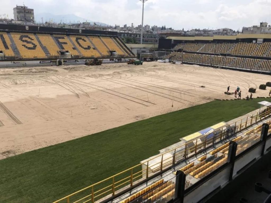 Μπαίνει ο χλοοτάπητας στο «Κλεάνθης Βικελίδης» (vid)