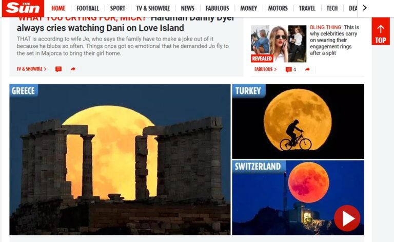 Πρωτοσέλιδο στη Sun το “Ματωμένο Φεγγάρι” από την Ελλάδα