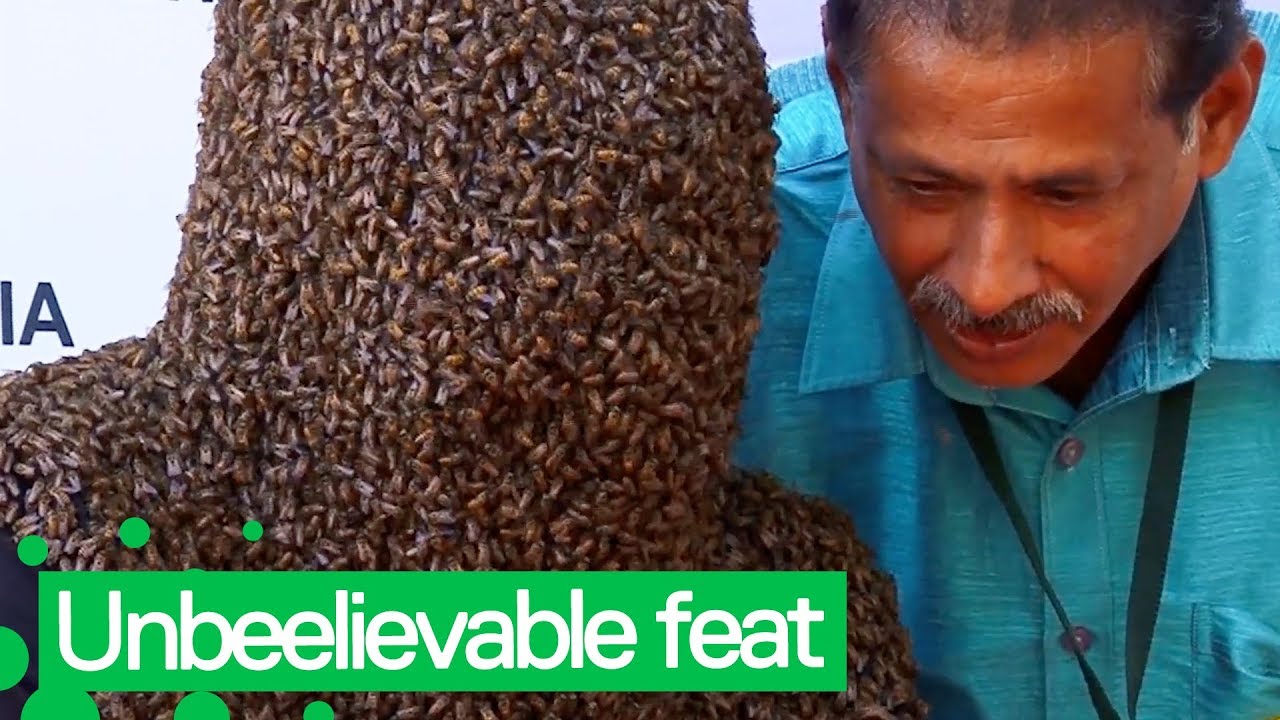 Ο άνθρωπος μέλισσα – «Φόρεσε» 60.000 μέλισσες και έσπασε το ρεκόρ (vid)