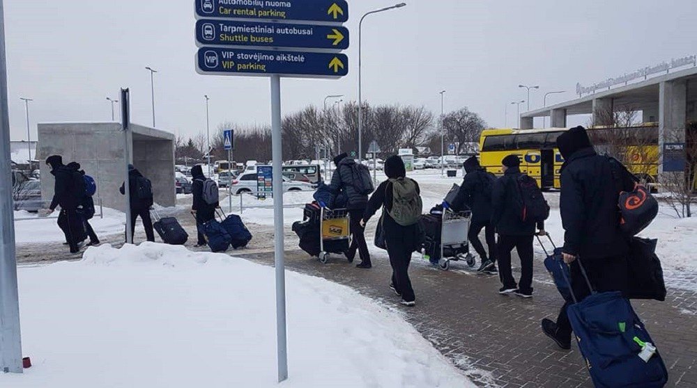 AEK: Συνάντησε χιόνι και δημοσιογράφους στη Λιθουανία(pics)