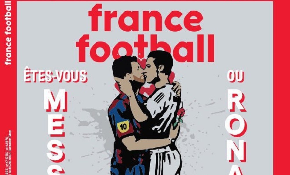 Ο Μέσι φιλάει τον Κριστιάνο στο εξώφυλλο του France Football (pic)