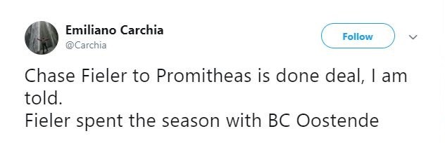 Προμηθέας: Έκλεισε τον Τσέις Φίλερ (pic+vid)