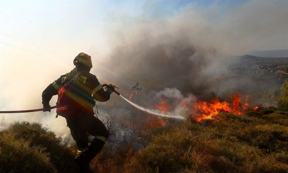 Λαγονήσι: Ξέσπασε φωτιά σε ξερά χόρτα