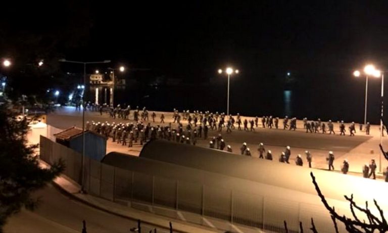Λέσβος – Χίος: Απόβαση των ΜΑΤ και άγρια επεισόδια (vids)