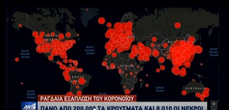 Κορονοϊός: 200.106 τα κρούσματα και 8.010 οι νεκροί παγκοσμίως (vid)