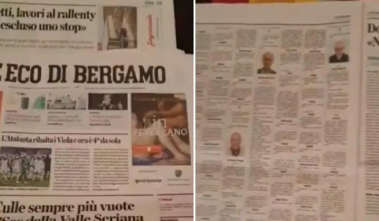 Κορονοϊός: ΣΟΚ στην Ιταλία – Έφτασαν 13 οι σελίδες κηδειών σε εφημερίδα