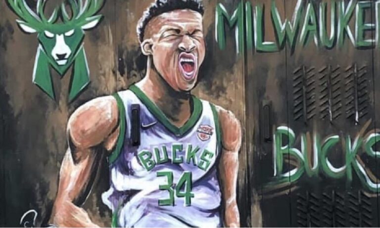 Βανδάλισαν το γκράφιτι του Αντετοκούνμπο με σβάστιγκα και μουτζούρες! (pics)