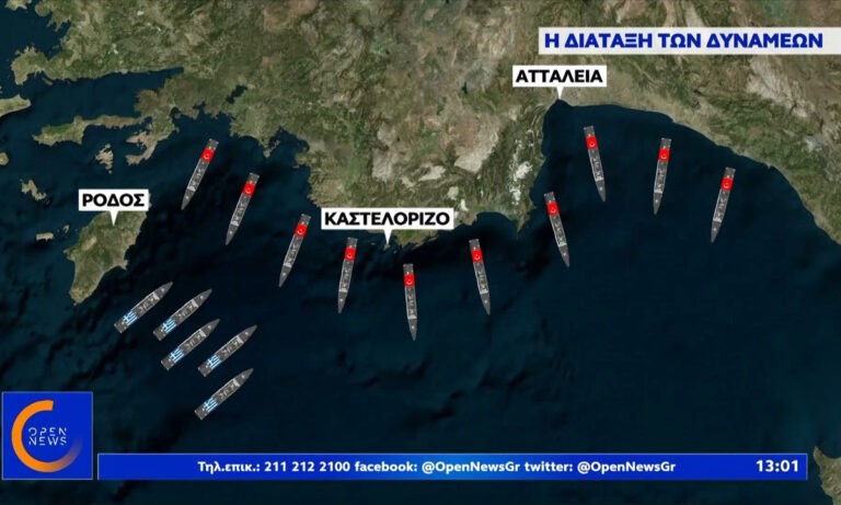Ελληνικές φρεγάτες παρακολουθούν τις κινήσεις του τουρκικού στόλου (vid)