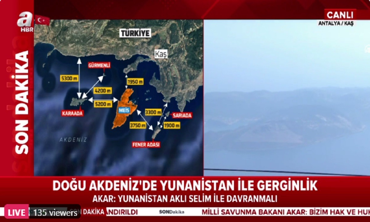 Τουρκία: Ο Ακάρ κάνει δηλώσεις σε γκρεμό για να έχει φόντο το Καστελόριζο