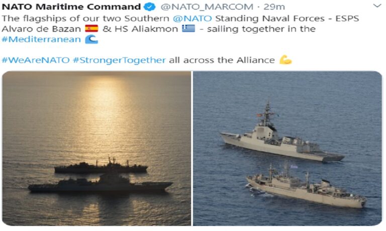 NATO: Φωτογραφία με ελληνικό και ισπανικό πλοίο στην Ανατολική Μεσόγειο