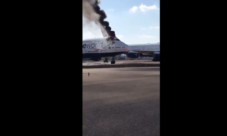 Ισπανία: Στις φλόγες Boeing 747 (vid)