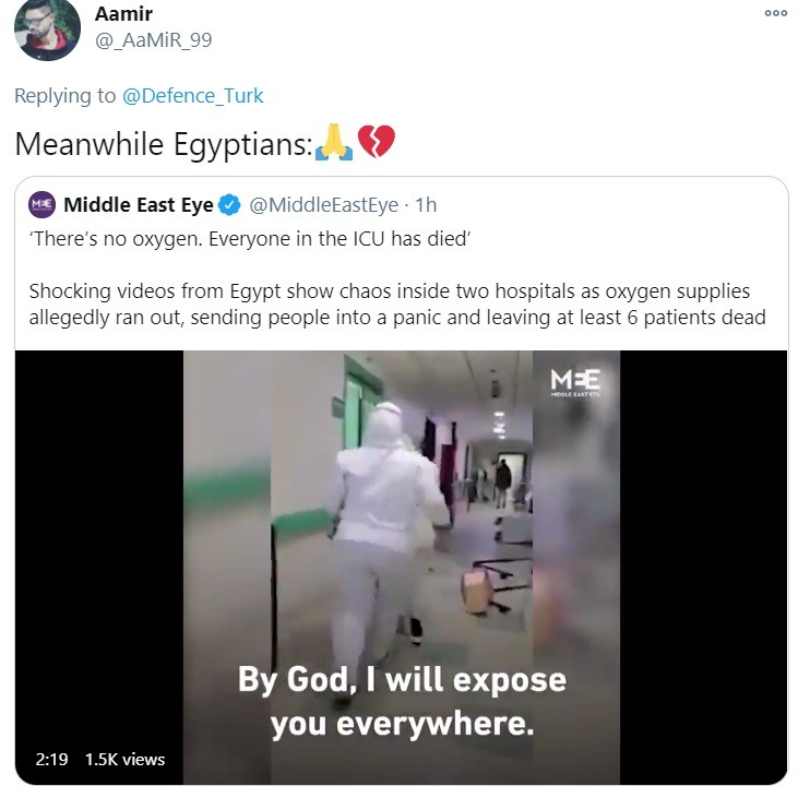Koρονοϊός: Σοκαριστικό βίντεο απαθανάτισε την στιμή που νοσοκομείο της Αιγύπτου ξέμεινε από προμήθειες οξυγόνου, με αποτέλεσμα να πανικοβληθούν οι ασθενείς και οι συγγενείς τους. 