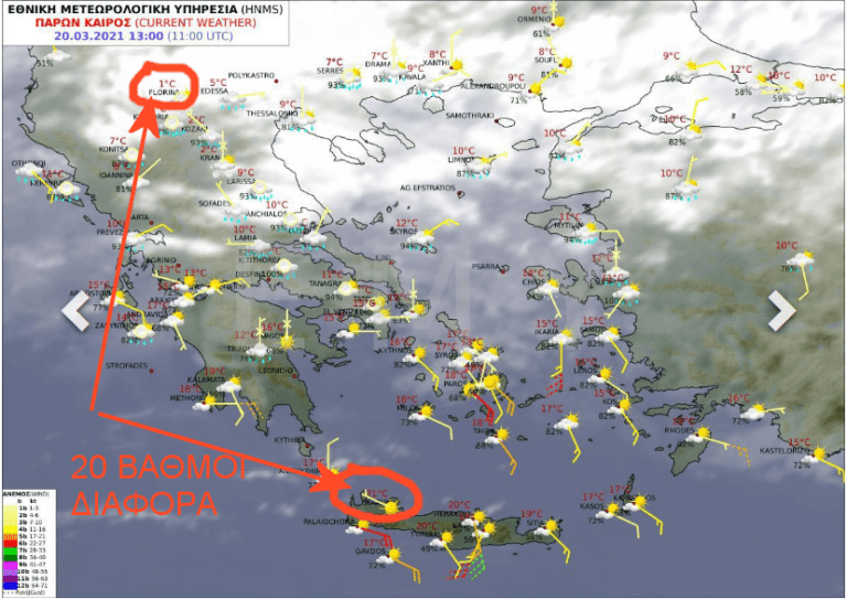 Καιρός: Είναι τρελό – 20 βαθμοί διαφορά μεταξύ βορρά και νότου στην Ελλάδα