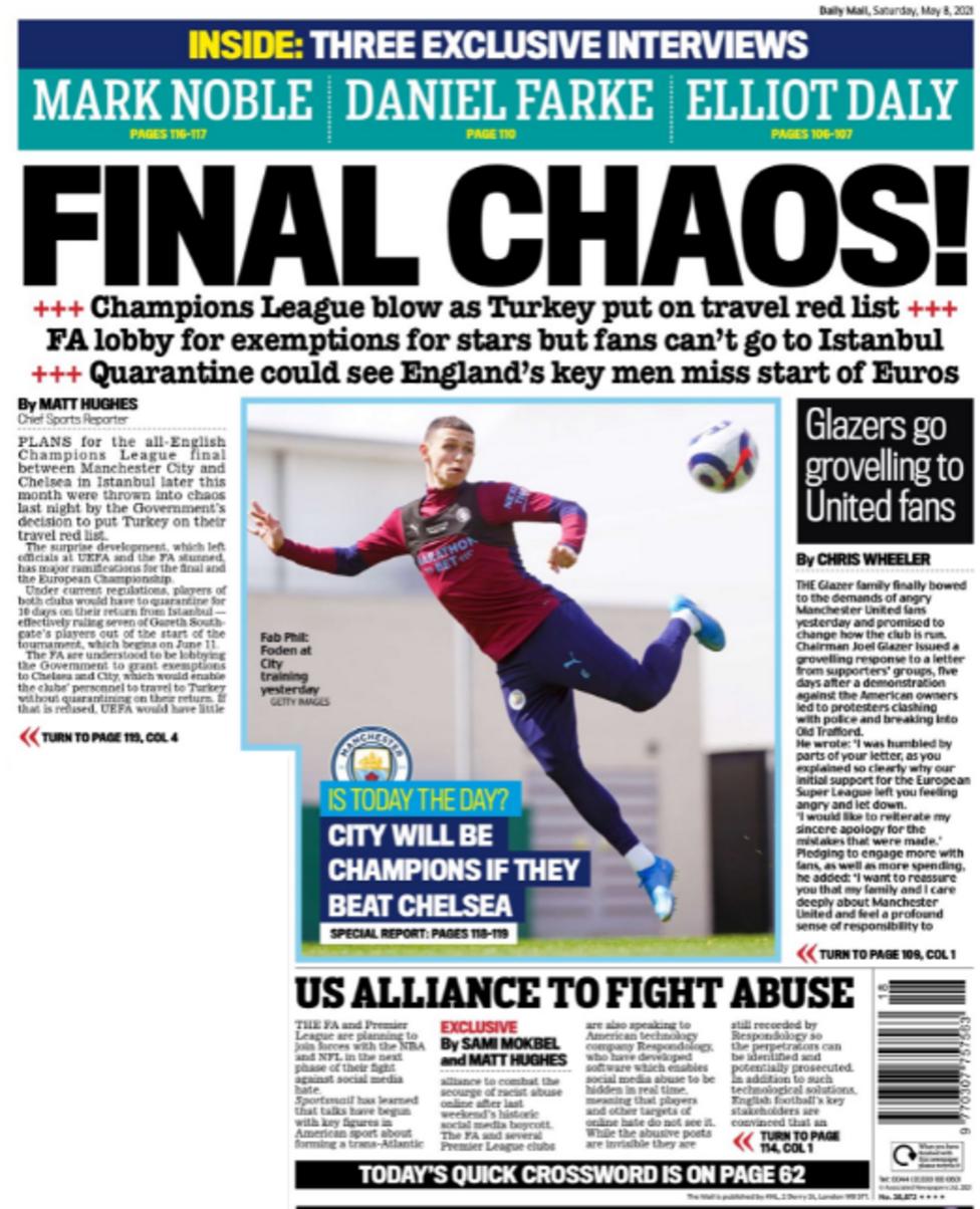 Μάντσεστερ Σίτι και Τσέλσι συνθέτουν το ζευγάρι του φετινού τελικού του Champions League ο οποίος είναι προγραμματισμένος να διεξαχθεί στο «Atatürk Olympic Stadium» της Κωνσταντινούπολη στις 29 Μαΐου.