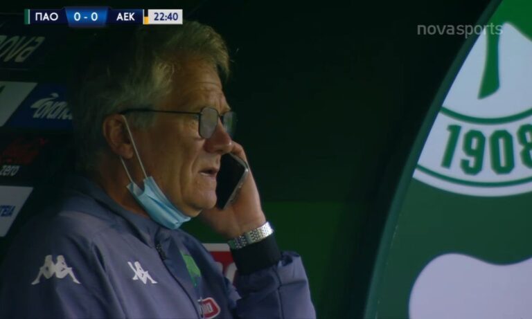 Παναθηναϊκός – ΑΕΚ: Με το ματς σε εξέλιξη ο Μπόλονι μιλούσε στο τηλέφωνο!