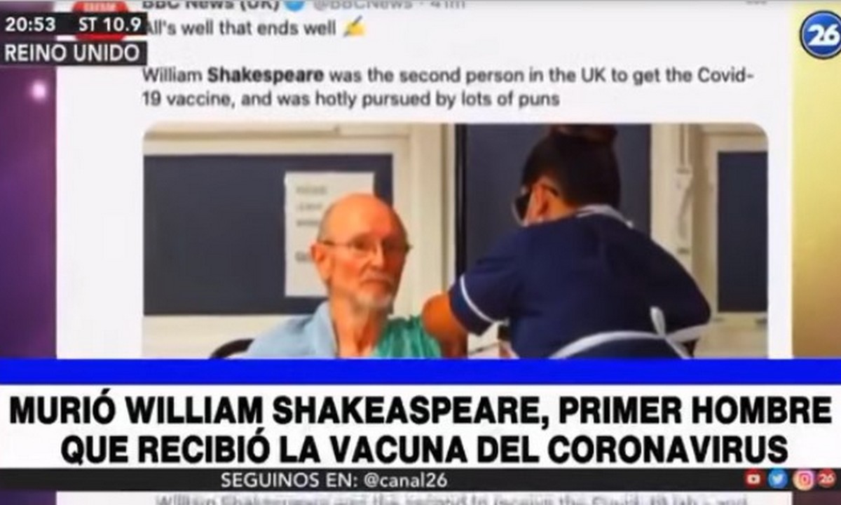 Viral: Κανάλι στην Αργεντινή μετέδωσε πως ένας άντρας που έφυγε από την ζωή ήταν ο θεατρικός συγγραφέας Ουίλιαμ Σαίξπηρ