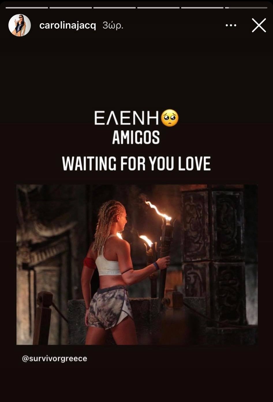 Μία ιδιαίτερη διαδικτυακή υποδοχή επεφύλασσε η Καρολίνα στην Ελένη, στο άκουσμα της αποχώρησής της από το Survivor και τον Άγιο Δομίνικο.