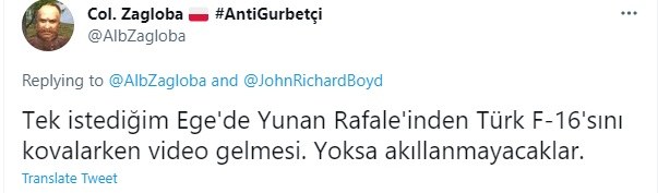 Τούρκοι: Θέλουμε βίντεο με τουρκικό F-16 να καταδιώκει Rafale στο Αιγαιό αναφέρουν Τούρκοι χρήστες του διαδικτύου, τονίζοντας πως αυτό θα είναι η μεγαλύτερη απάντηση στην ρητορική της Αθήνας για αλλαγή των ισορροπιών.