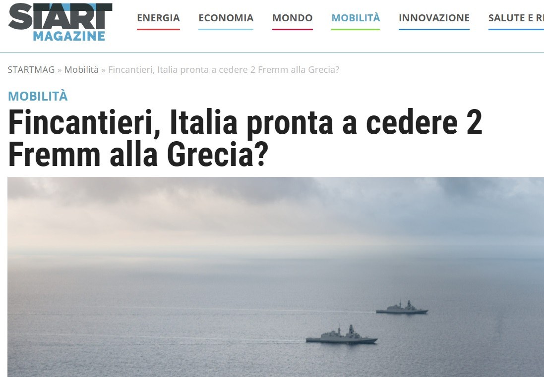 Φρεγάτες: Θέμα το Sportime στην Ιταλία, αναφορικά με το ρεπορτάζ μας αν δίνουν οι Ιταλοί δύο FREMM στην Αθήνα αύριο, σε σύνολο τεσσάρων. 