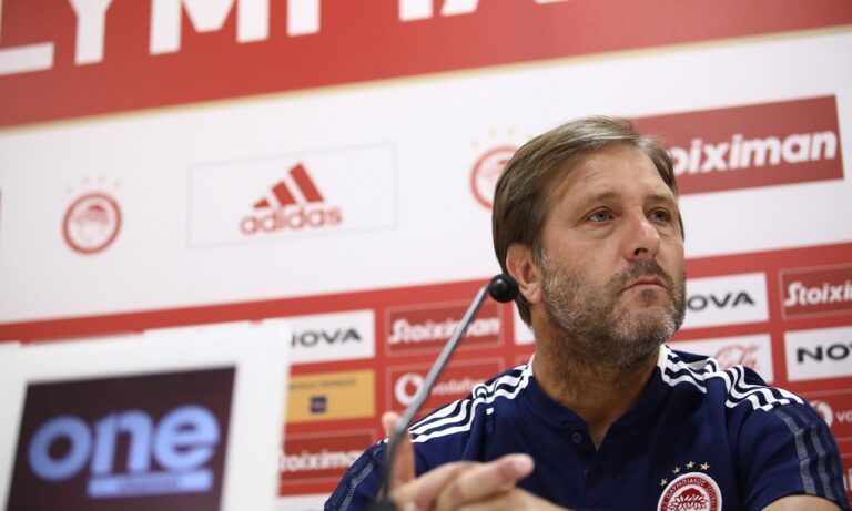 Ολυμπιακός – Σλόβαν Μπρατισλάβας: Live η συνέντευξη τύπου των Μαρτίνς, Σωκράτη