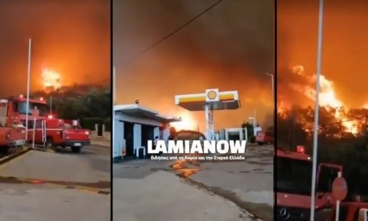 Φωτιά Βόρεια Εύβοια: Κάηκαν σπίτια – Η πυρκαγιά κύκλωσε βενζινάδικο (vid)
