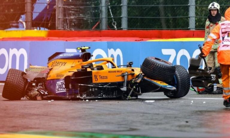Formula 1: Το τρομακτικό ατύχημα του Νόρις υπό βροχή στο Βέλγιο