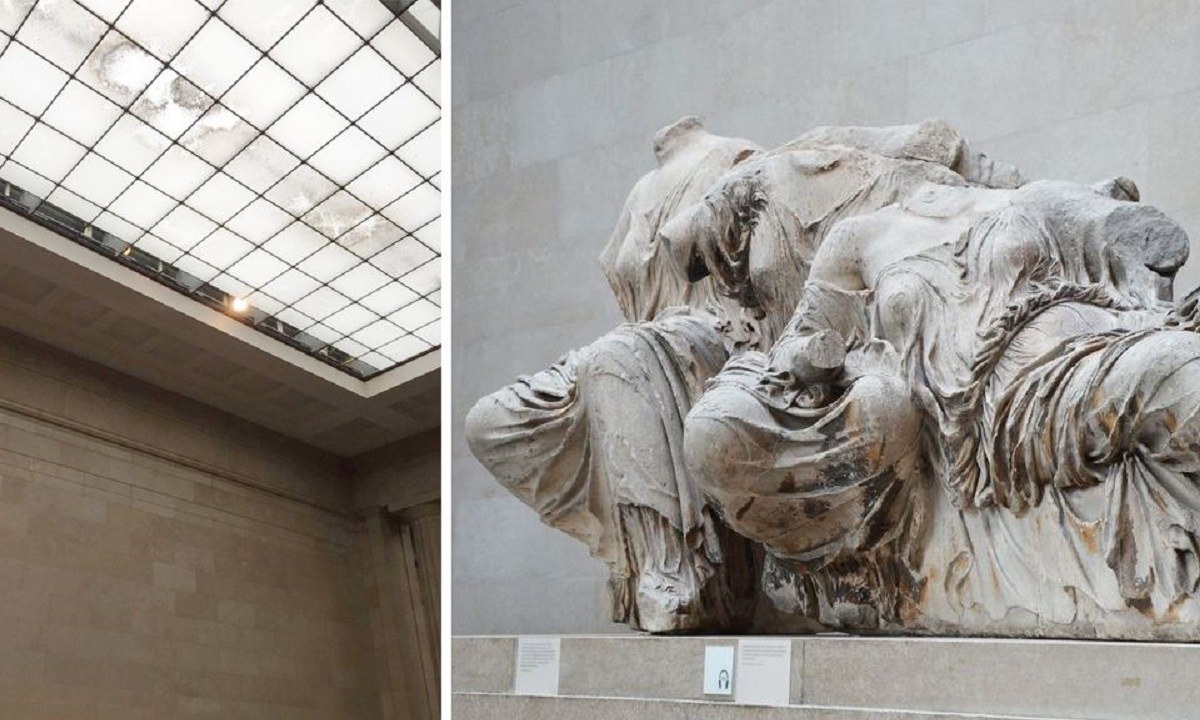 Εικόνες ντροπής – Μπήκε νερό απο την οροφή του Βρετανικού Μουσείου – Απαξίωση για τα Γλυπτά του Παρθενώνα