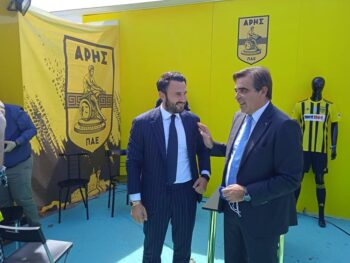 Άρης: Συνάντηση Καρυπίδη με Σχοινά και Γεραπετρίτη στη ΔΕΘ (pics)