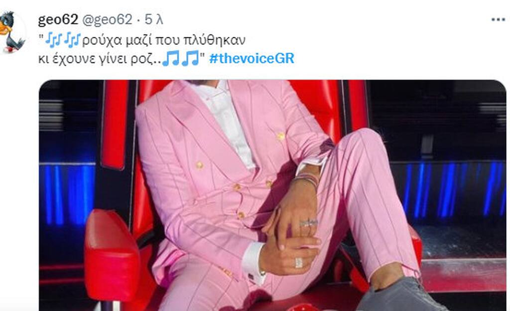 The Voice: Ο Μουζουράκης ντύθηκε στα ροζ και το Twitter έκανε πάρτι! (pics)