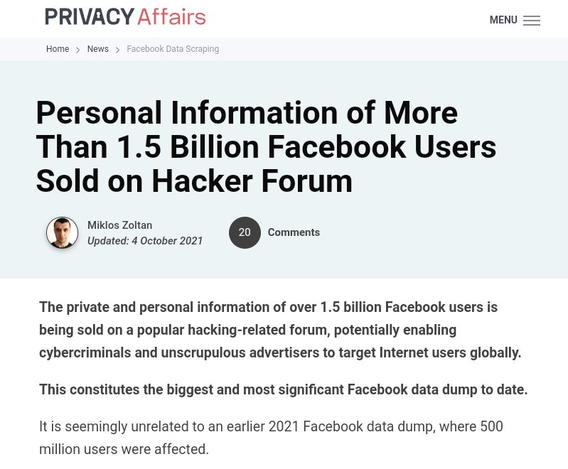 Τα στοιχεία 1,5 δισ. χρηστών πωλούνται παντού αυτή τη στιγμή! 