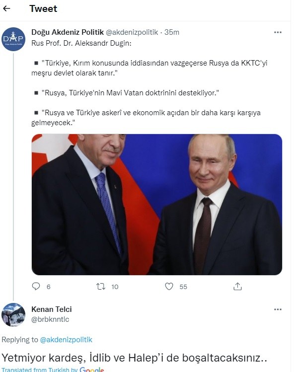 Ρώσος ειδικός: Αν η Τουρκία αναγνωρίσει την Κριμαία εμείς θα αναγνωρίσουμε τα Κατεχόμενα 