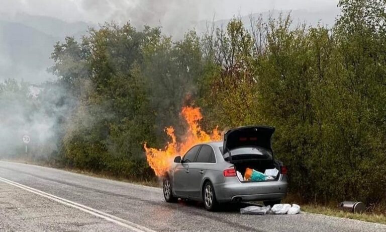 Παναγιώτης Ψωμιάδης: Πήρε φωτιά το αμάξι του – «Δεν είχα φρένα, φλόγες βγήκαν μέσα από το καπό» (pics)