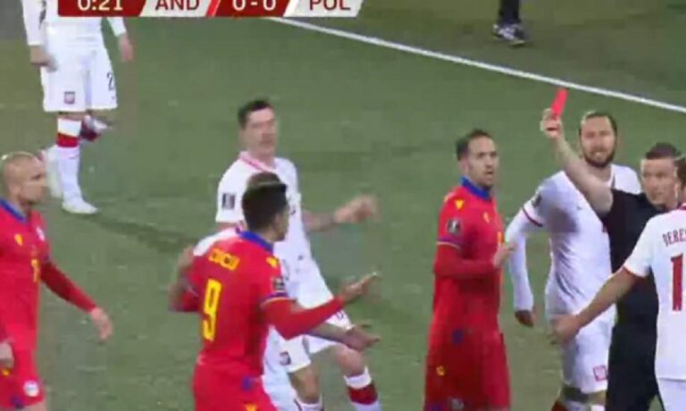 Ανδόρα – Πολωνία: Παίκτης αποβλήθηκε με απευθείας κόκκινη στα 20 δευτερόλεπτα! (vid)