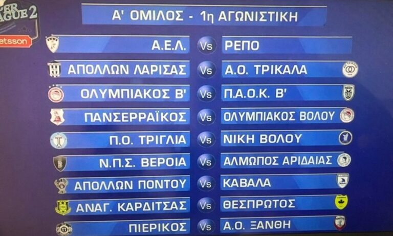 Super League 2: Το (νέο) πρόγραμμα του πρωταθλήματος