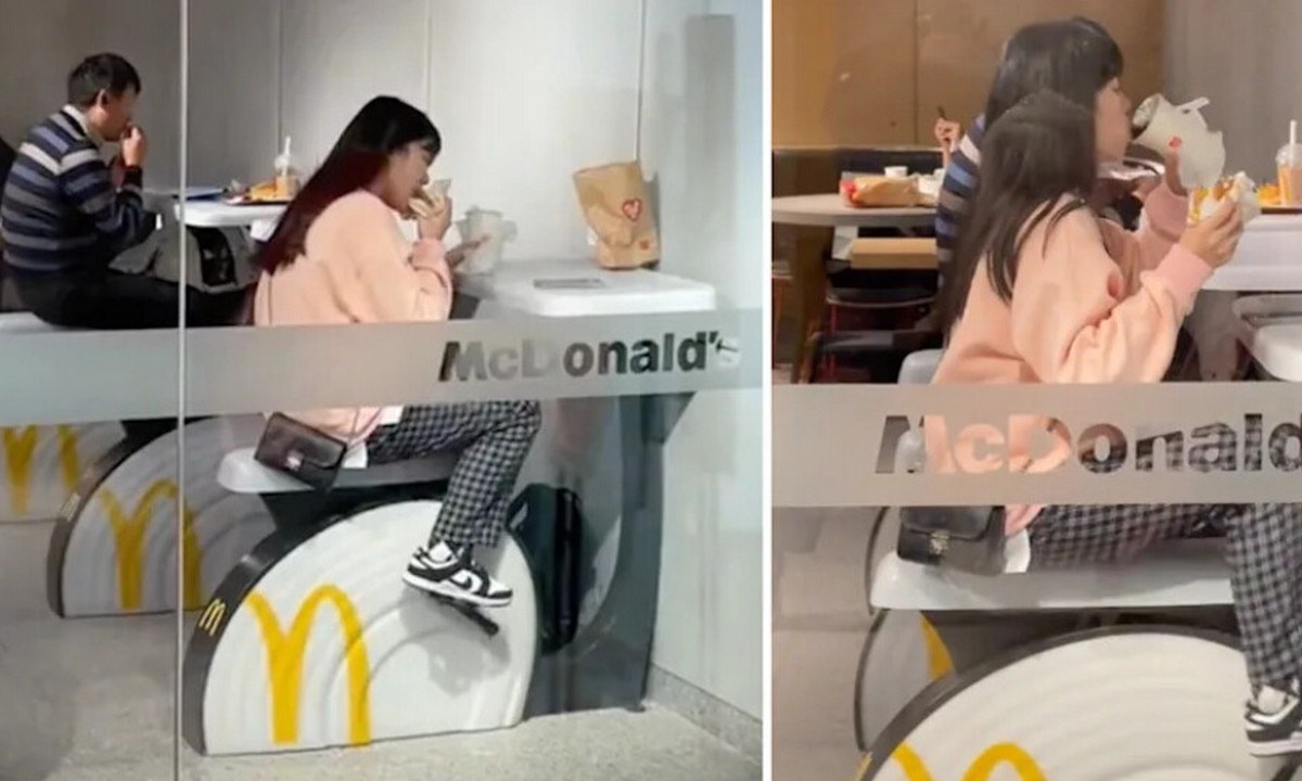 Viral: Πελάτες σε McDonald’s κάνουν ποδήλατο ενώ τρώνε – Δείτε το βίντεο