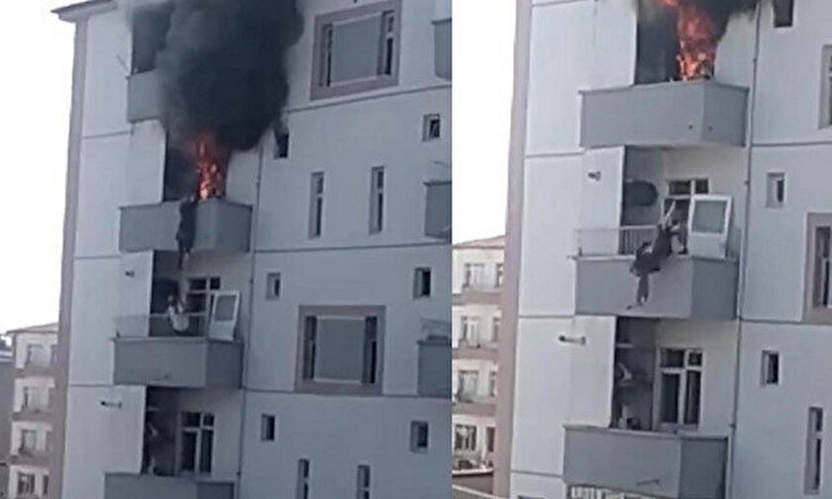 Τουρκία: Απίστευτο συμβάν – Τη συγκράτησε όταν έπεσε από το φλεγόμενο διαμέρισμα!