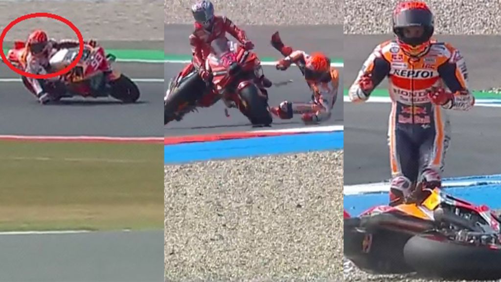 Marc-Marquez-Repsol-Honda-Honda-RC213V-2023-MotoGP-Assen-MotoGP-ollandiko-gp-crash-fall-accident-traumatismos-sta-pleura-ektos-agona