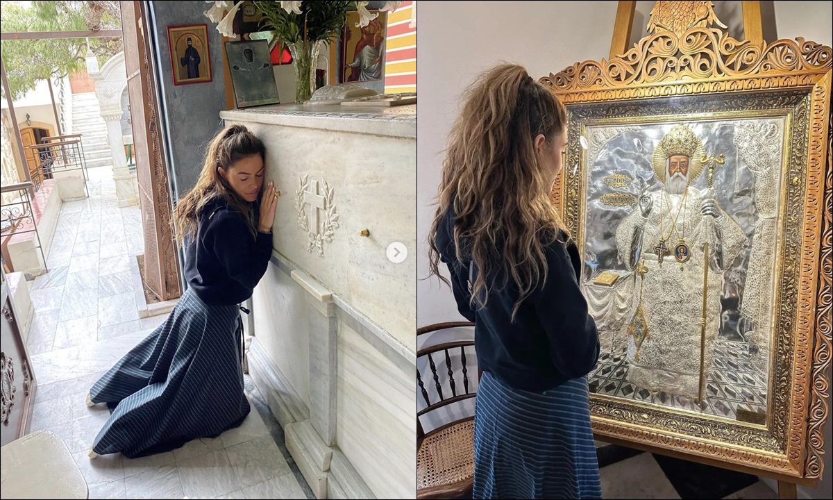 Η Μαρία Μενούνος έκανε ομολογία πίστης σε όλο τον κόσμο για το διαρκές θαύμα που συμβαίνει στον τάφο του Αγίου Νεκταρίου στην Αίγινα.