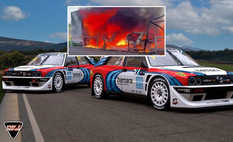 Τα Lancia Delta Evo-e RX καταστράφηκαν στη φωτιά του Sebastien Loeb στο Paddock Rallycross