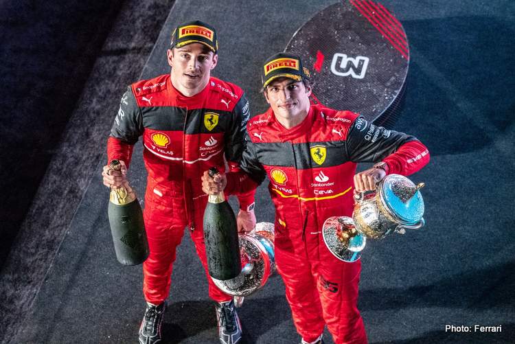 Leclerc-Sainz-Bahrain-Podium-2022ferrari-f1-formula-one-2023