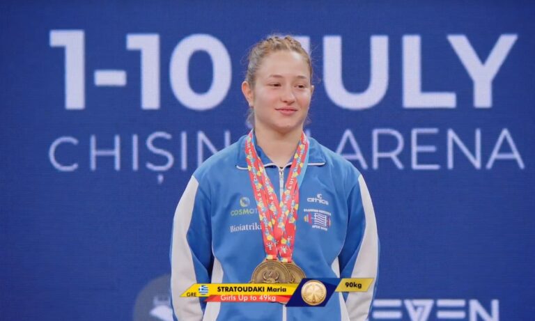 Άρση βαρών: Τρία χρυσά μετάλλια με ρεκόρ Ευρώπης για τη Μαρία Στρατουδάκη στο Ευρωπαϊκό Πρωτάθλημα Κ15