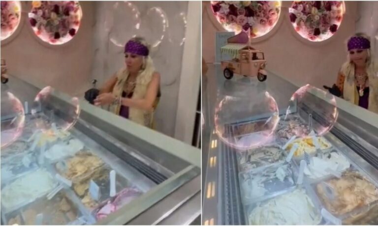 Η Άννα Βίσση έγινε viral πουλώντας παγωτό στην Κέρκυρα – «Όσο έχω χωνί, θα σου τραγουδάω» (vid)