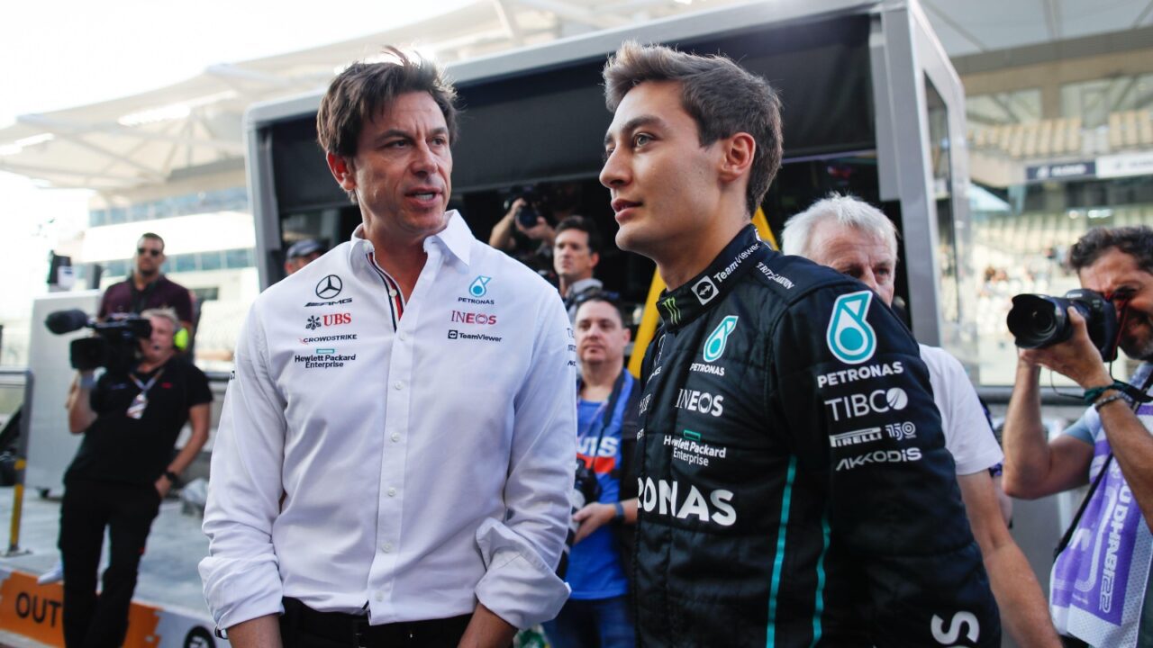 toto-wolff-george-russell-george-russell-mersedes-f1-2024-neo-monothesio-w14-diva-formula-one-future.