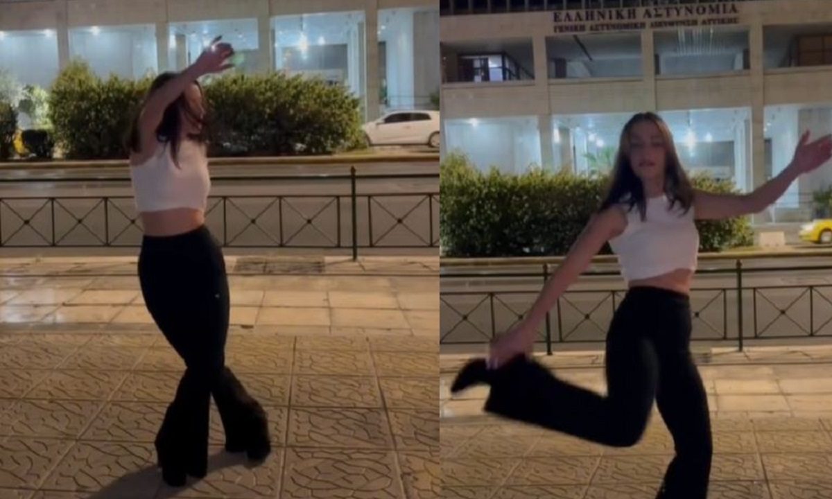Viral η κοπέλα που χόρεψε ζεϊμπέκικο έξω από τη ΓΑΔΑ για «ευχαριστώ»
