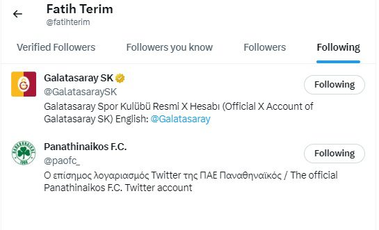 Φατίχ Τερίμ: Απίστευτο! Δείτε ποιοι είναι οι μοναδικοί δύο λογαριασμοί που ακολουθεί στο Twitter