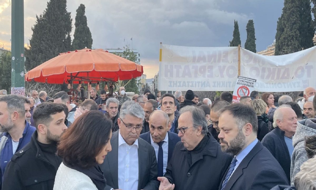 Ο Δημήτρης Νατσιός και οι βουλευτές της ΝΙΚΗΣ στο αγροτικό συλλαλητήριο