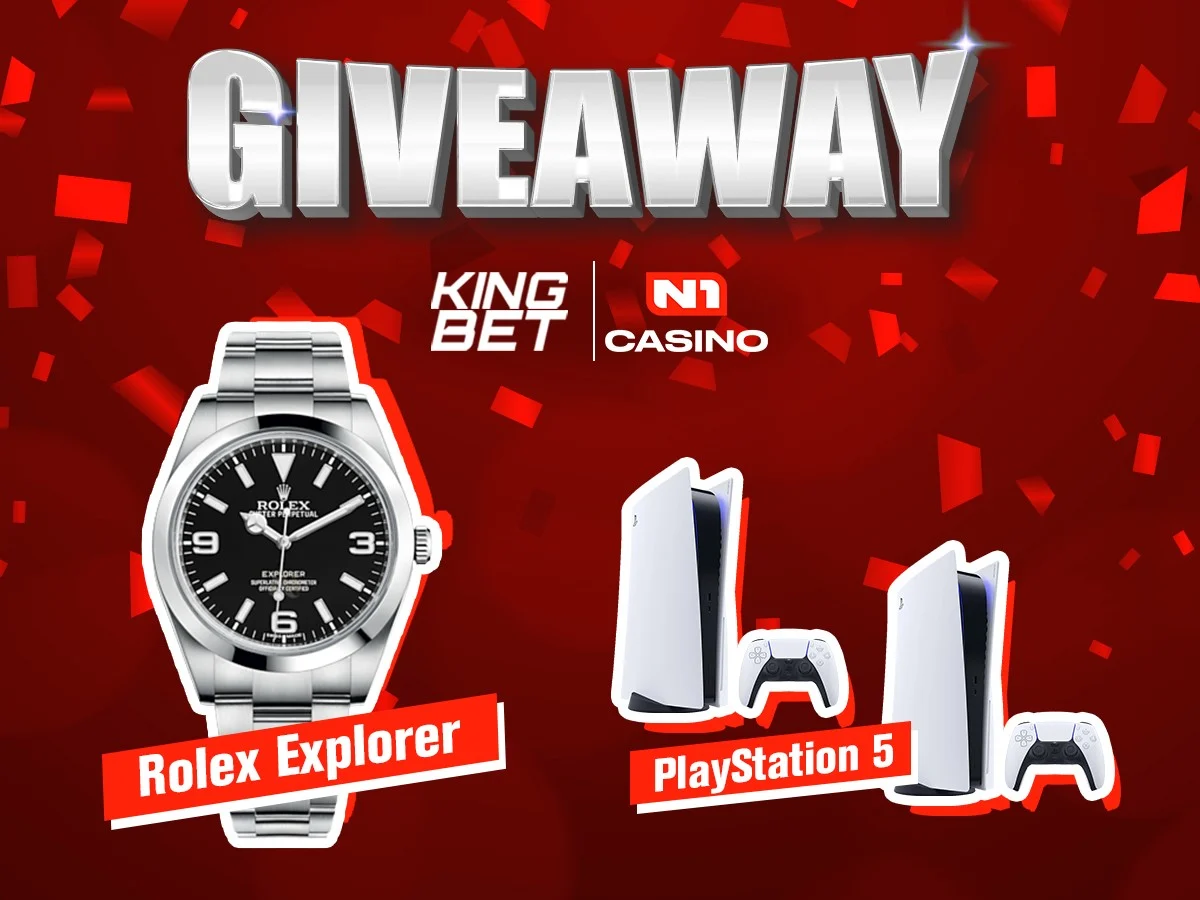 @kingbetgr και @n1casino.gr κάνουν ένα από τα κορυφαία GIVEAWAYS της χρονιάς, με δώρα ένα ολοκαίνουριο ROLEX Explorer και δύο PlayStation 5!