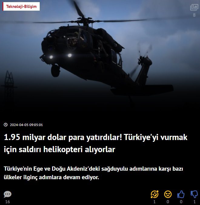 Tούρκοι: Οι Έλληνες αγοράζουν επιθετικά ελικόπτερα για να χτυπήσουν την Τουρκία 
