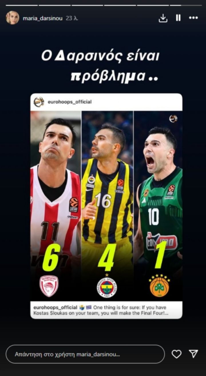 Κώστας Σλούκας: Το είπε η σύζυγός του! Ο Δαρσινός...