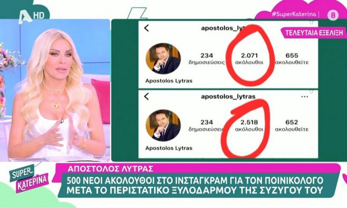 Απόστολος Λύτρας: Αυξήθηκαν οι ακόλουθοι του στο Instagram μετά το περιστατικό ενδοοικογενειακής βίας